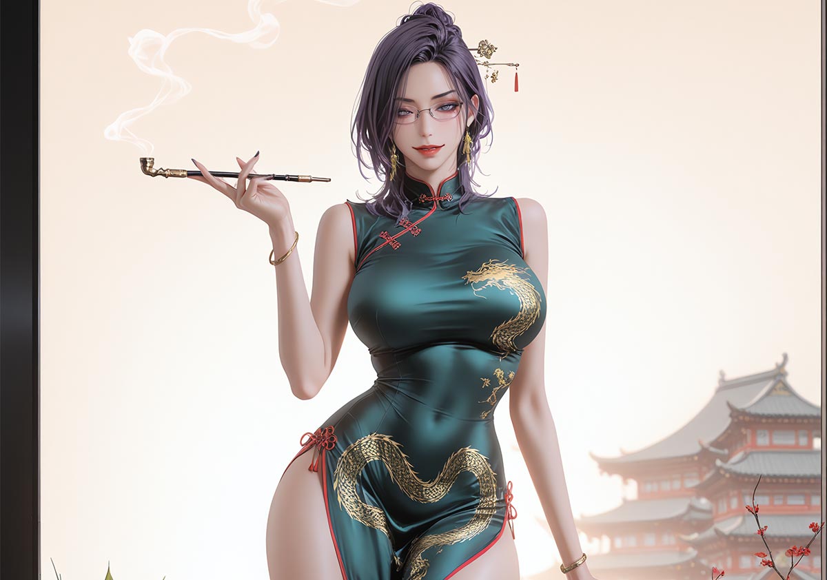 [AI绘画] 金美婷 国风旗袍 [23张]-美图千千(在线看图)美图千千