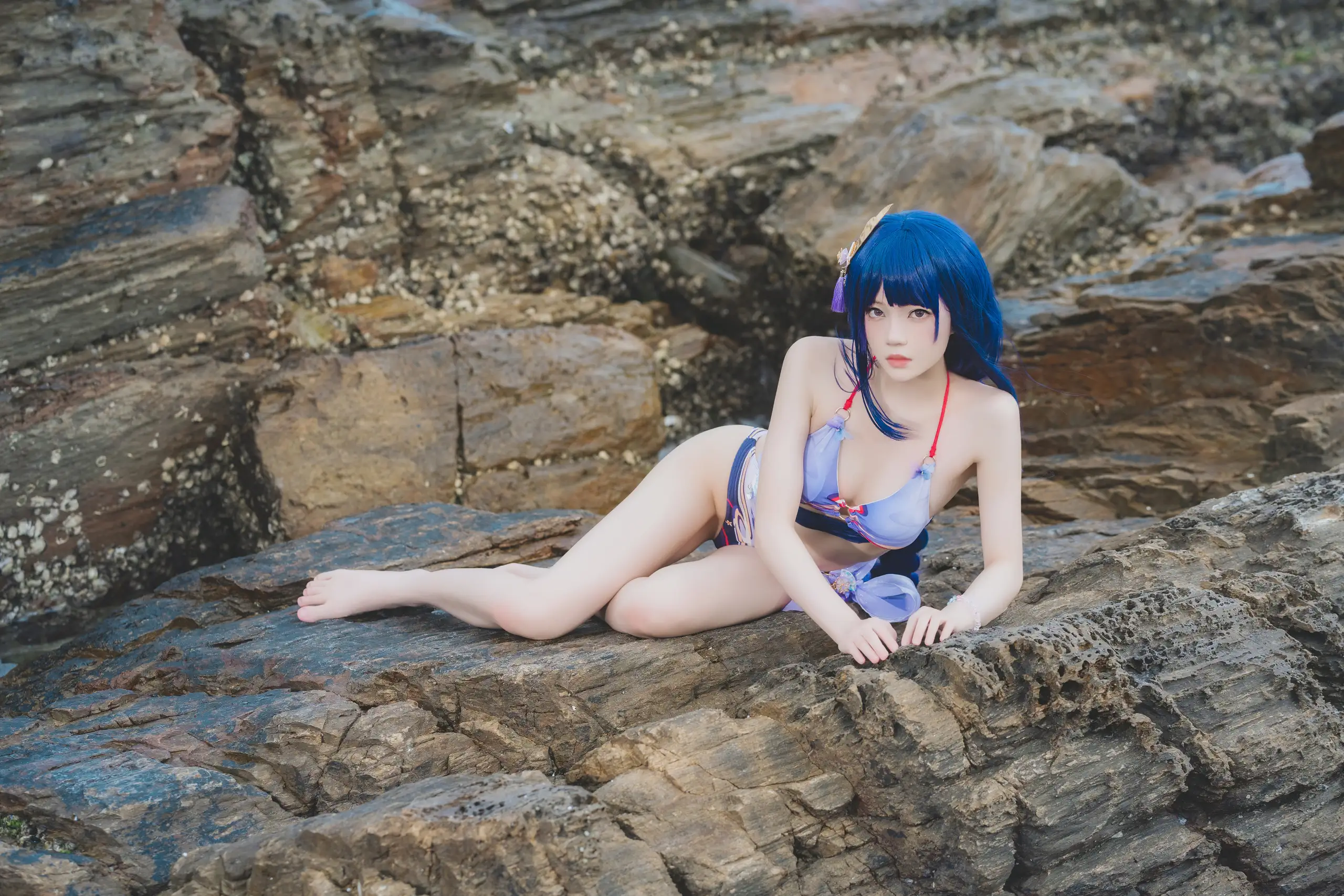 原神雷电将军 泳装-桜桃喵 [28张]-美图千千(在线看图)美图千千